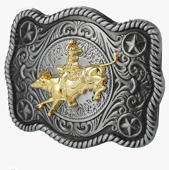 New bull rider rodeo belt buckle.  Many others listed. - Picture 2 of 4